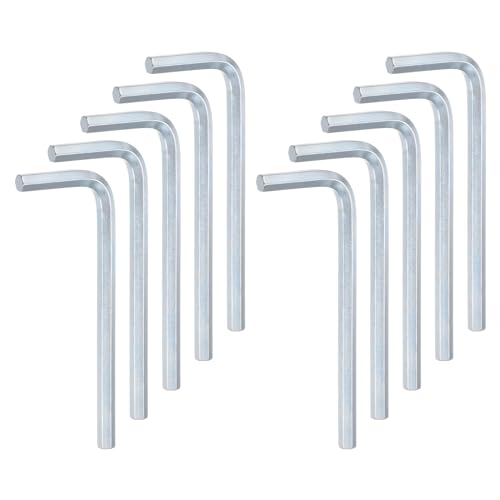 QUARKZMAN 10 Piezas de Llave Hexagonal de 4 mm, Llave Hexagonal en Forma de L, Métrica, de Acero Cromado Vanadio, Herramienta de Reparación para el Hogar