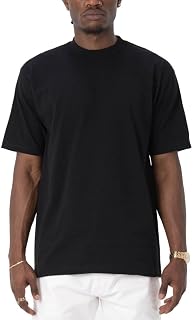 Pro Club Men's Heavyweight Cotton Short Sleeve Crew Neck T-Shirt, Black, 4X-Large