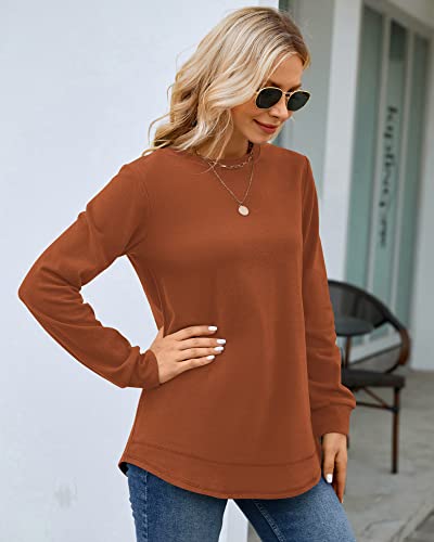 Image of MOLERANI Sweatshirts for Women Casual Long Sleeve Crewneck Shirt Tunic Tops | Pullovers, Soft Lightweight Warm Fabric, Loose Fit, Fall Winter Trendy Clothes, Daily Wear, Workout, Outdoor Outfits
