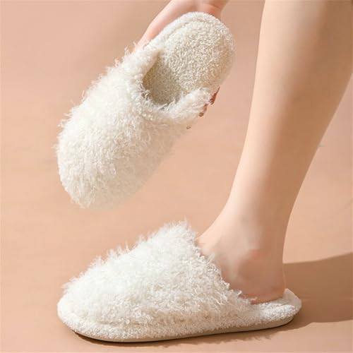 Women's Fuzzy Slippers Winter Closed Toe House Slippers Cozy Faux Fur Memory Foam Indoor2