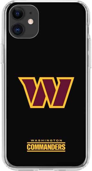 Skinit Clear Phone Case Compatible with iPhone 11 - Officially Licensed NFL Washington Commanders Black Background Design