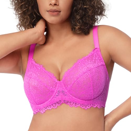Image of HSIA Minimizer Bra for Women - Plus Size Full Coverage Lace Bra with Underwire, Non Padded
