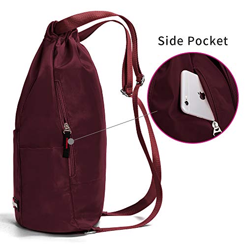 Image of ZOORON Waterproof Drawstring Gym Backpack Bag for Men & Women, Sport Gym Sack Mini Travel Daypack