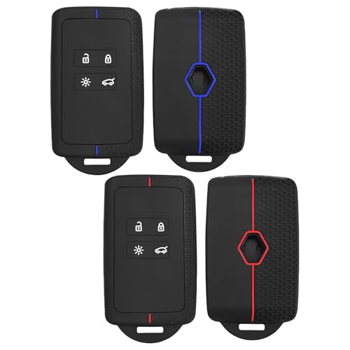 Lot de 2 Coques Clé Voiture Compatible avec Re-Nault Clio, Megane, Captur, Kadjar, Kangoo, Talisman, Koleos, Espace, Zoe, Dacia Duster, Etui Carte Renault,...