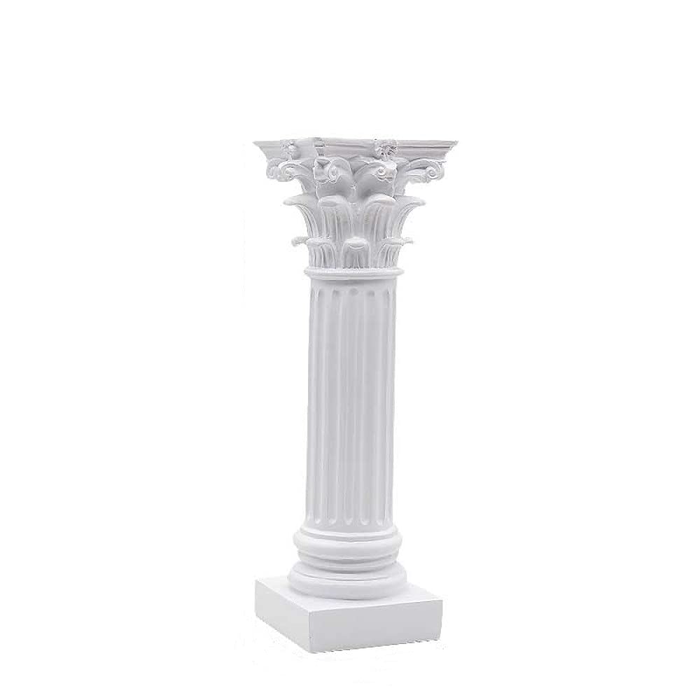 Figuras de Arquitectura Europea Templo Griego Columna Romana Escultura de Resina Blanca para decoración del hogar Regalo decoración de Restaurante, Columna Romana