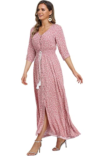 Image of Casual Summer Dresses for Women 2026 Maxi Dress Flowy Bohemian Beach Party