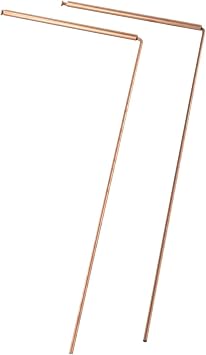 99.9% Copper Dowsing Rods, 2PCS Metal Detector Rod for Divining Water, Treasure, Detect Gold, Buried Items etcSingle head - flat bead