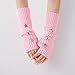 Insdark Pastel Goth Star Arm Warmers Y2k Harajuku Fingerless Knit Cute Rave Gothic Fairycore Punk 1920s Fashion Aesthetic Knitted Winter Warm Pentagram Sleeves to Cover Arms for Women, Pink