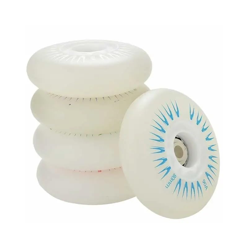 Roller Skate Wheel 8 pièces Roues de Patin à roulettes en Ligne 80mm 90A Roues de Patin Coulissant Durable Lumineux Durable Remplacement Lumineux Allumer