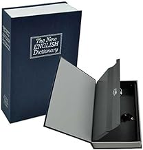 Hidden Safe Book Dictionary Style Locker Vault Box with 2 Keys Jewelry Cash Box Locker Book Safe Mini Locker for Office Home (Size- 18 x 12 x 5.5 cm, Assorted Colour) Pack-1