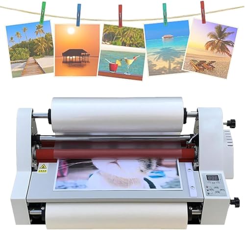IYUESQ Plastificadora con Pantalla Digital para laminación en Caliente y en frío, Compatible con Documentos de tamaño A3.
