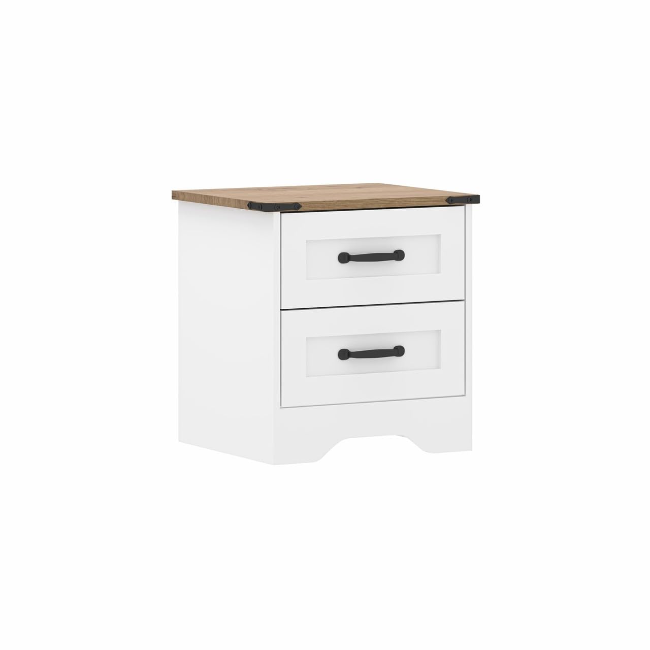 URBNLIVING Panelled Chest of Drawers Bedroom Storage (White, 2 Drawer)