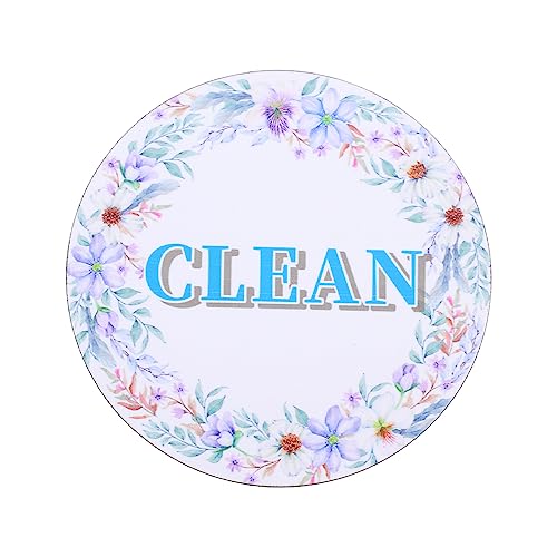 Healifty Imán Magnético Indicador para Lavavajillas Reversible Señal Limpia y Sucia Diseño Floral Decorativo para Frigorífico y Cocina Práctico y Fácil de Usar