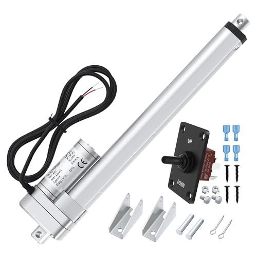 RVMARINEPAT 12V 3000N/660lbs Linear Actuator 12\" Stroke & 12V 5mm/s Actuator with Controller & Powerful, Quiet, Waterproof, Reliable for Automation in Homes, Outdoors and RV