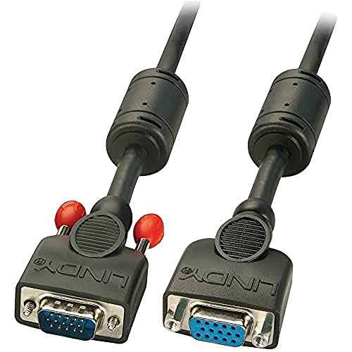 Rallonge VGA Lindy 5m noir cordon mâle femelle pour moniteur informatique