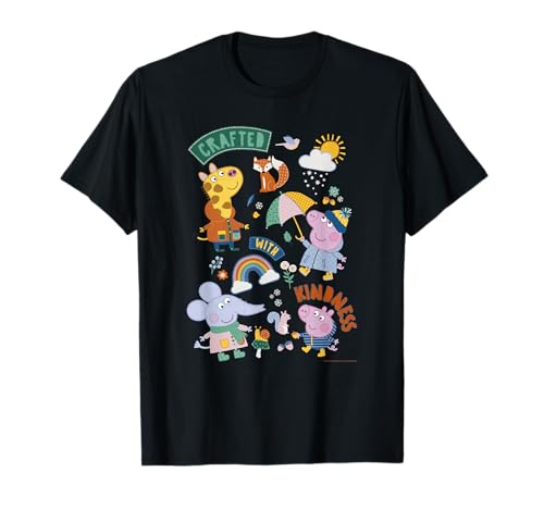 T-shirt Peppa Pig brodé partagez la joie du groupe d'amis