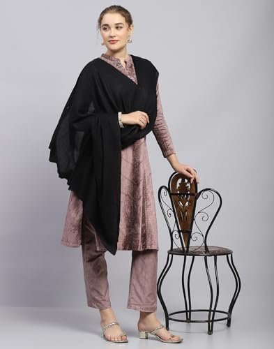 Image of Monte Carlo Womens Black Solid Shawl