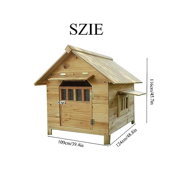 Dog-HouseDog-Houses-for-Large-Dogs-OutsideOutdoor-Dog-HouseWaterproof-and-Moisture-Proof-Wooden-ShelterVarious-Specifications-Available-Color-E1-Door-2-Windows-2-Visors-Size-XX-Large Waterproof Ventilate Dog House