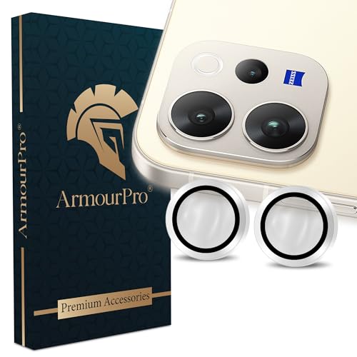 Image of ArmourPro Camera Lens Protector for Vivo V70 (6.59 Inches) Tough HD Individual Aluminum Alloy Rings 9H Camera Cover, Scratch-Resistant,Camera Lens Protection| Silver, 1 Pack
