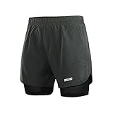 [page_title]-ARSUXEO Herren Active Training Laufshorts 2 in 1 B179 Grau XL