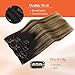 Sunny Hair Clip in Hair Extensions Real Human Hair 105g Remy Hair Clip in Extensions for Women Human Hair Extensions Black Ombre Brown Balayage Caramel Blonde 14 Inch