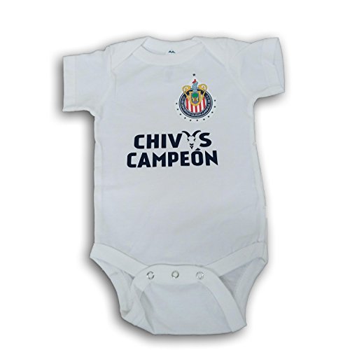 ESF Chivas del Guadalajara Campeon White Baby Bodysuit (12 Months, Chivas 02)