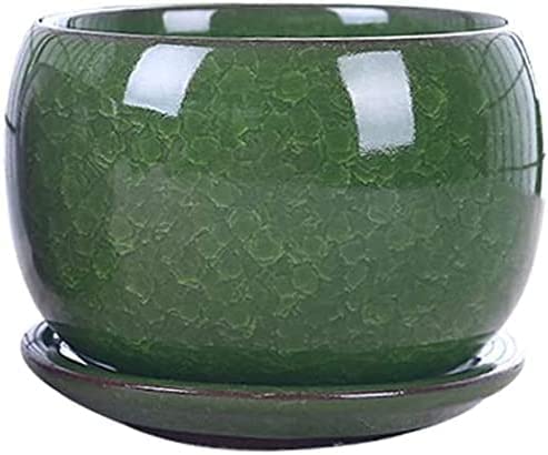 Pots de plantes en céramique artisanale craquelée haut de gamme