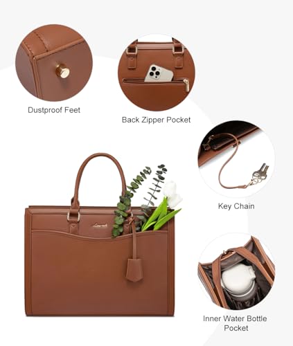 Image of LOVEVOOK Laptop Tote Bag for Women, Office Work Bag Briefcase fit for Laptop, Large Capacity Teacher Bag Handbag