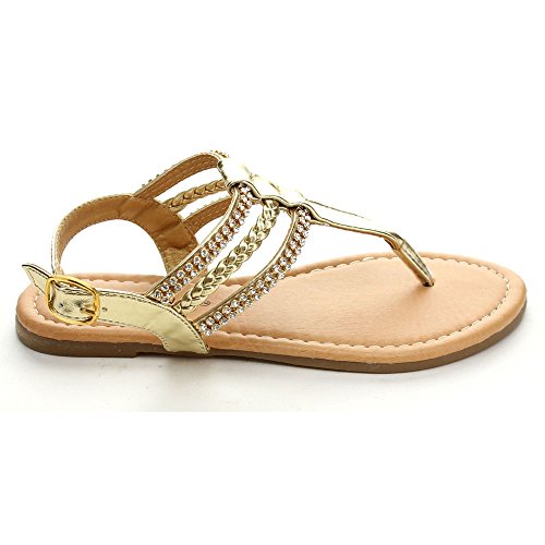 Sierra-1 Kids Girl Classic Rhinestone T-Strap Buckled Slingback Sandal2