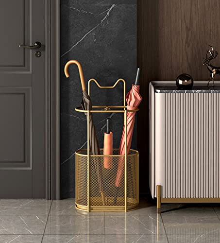 Porte-parapluies avec bac collecteur d'eau et support accessoires intégré - 7