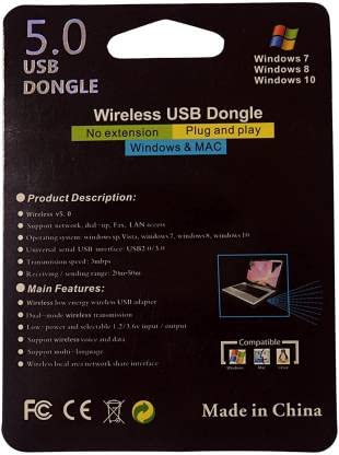 Image of USB Bluetooth Adapter for PC, Bluetooth Receiver, 5.0 Bluetooth USB Dongle Receiver Support Windows 10 /8.1 /8 /7 /XP for Desktop, Laptop, and Others