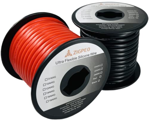 ZIGPEO 10 AWG Silicone Wire 50FT