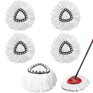 Compatible with Vileda 1 Tank System: The package includes 5 Spin Mop Refills . 360° swivel design with sharp edges, can deep clean blind spots (behind the toilet, bottom of the home). Only compatible with Vileda Microfiber Spin Mop 1 Tank System, no...