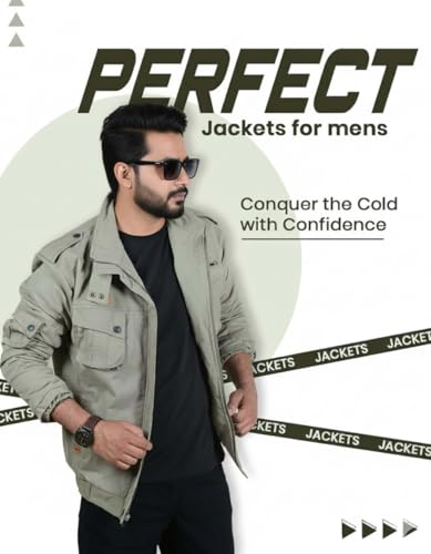 Image of IDB Men Winter Jacket Padded Cotton with Zip Front Stand Collar for Daily Casual Wear
