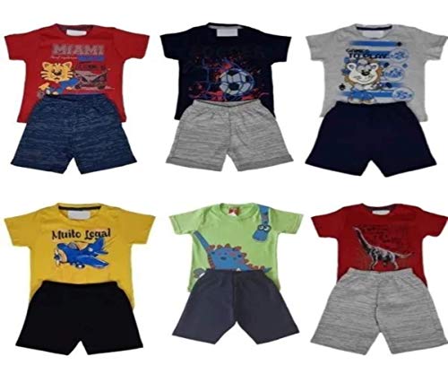 Kit 6 Conjunto Roupa Infantil Menino Masculino Short Moletom TAMANHO:8