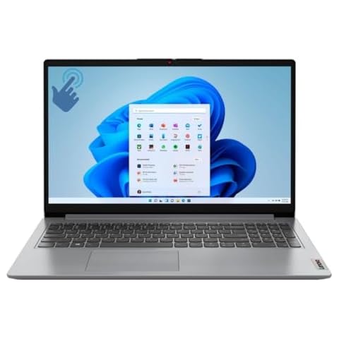 NewLenovo Ideapad 1 Business & Student School Laptop 15.6 inch FHD Touchscreen_Intel_Core i3-1215U 8GB RAM 256GB SSD.Intel.UHD Graphics Webcam USB-C Wi-Fi 6 Blue.tooth Win 11 Home in S mode Cloud Gray Cover
