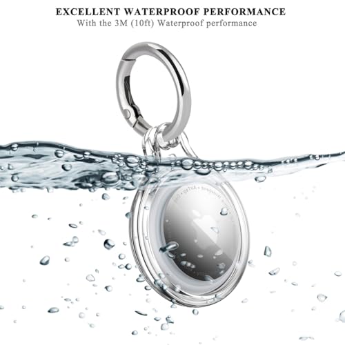 image for COOLQO 4 Pack Airtag Holder IPX8 Waterproof for Apple Air Tags with Ke