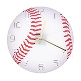 DOITOOL Orologio da Parete Sportivo Baseball in Acrilico Movimento Muto, Grandi Numeri Arabi, Design Piedistallo, Decorazione Silenziosa per Soggiorno, Camera da Letto e Studio