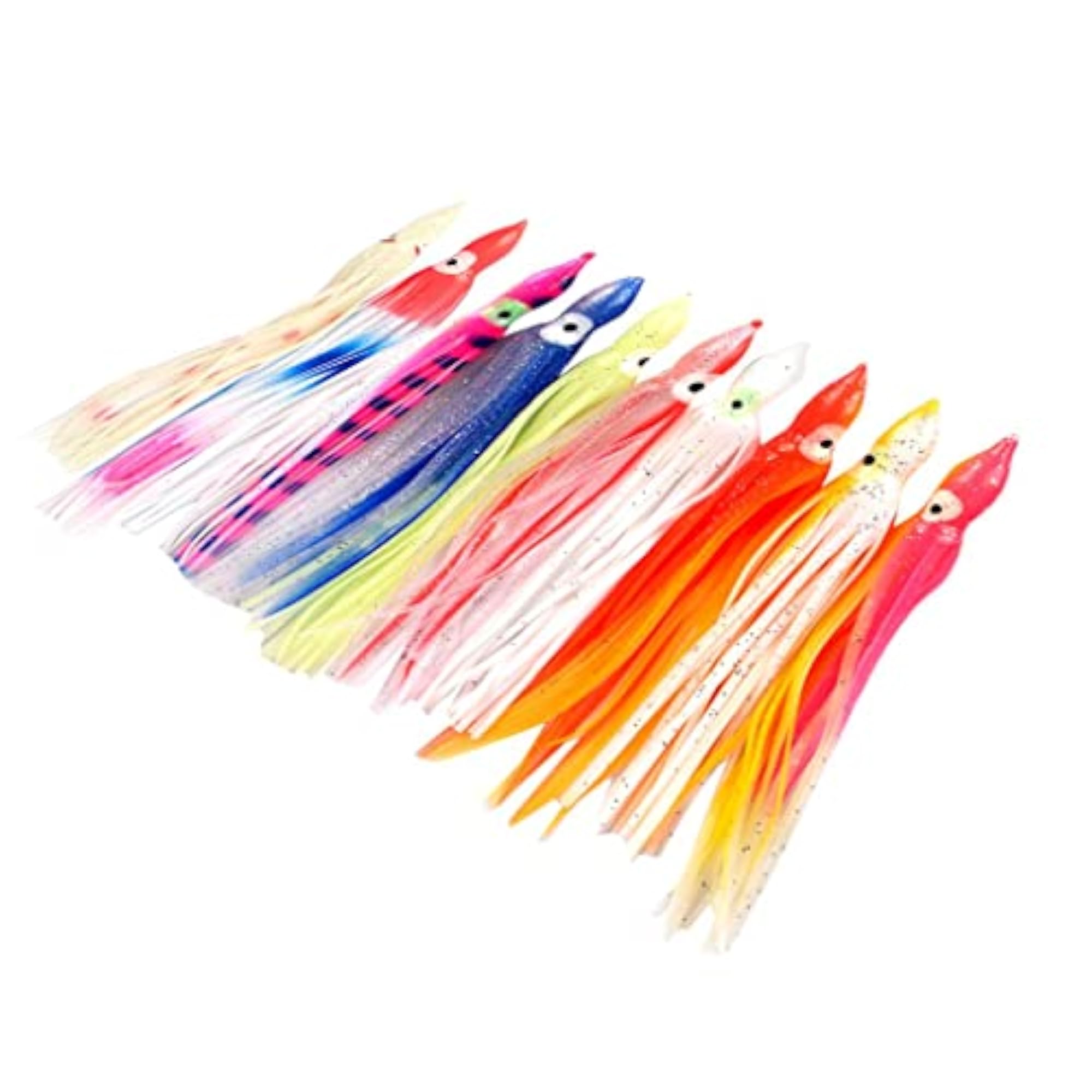 10pcs Fishing Lures Squid Octopus Skirts Soft Baits