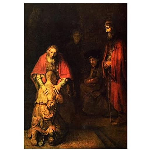 JLFDHR Impresión en lienzo 50x70cm sin marco Rembrandt: El retorno del hijo pródigo cartel de seda pintura decorativa