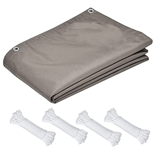 Voile d'ombrage imperméable anthracite 4,5x4,5m avec cordes de fixation - 7