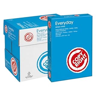 COPY RIGHT Everyday Carta A4 75gr – Pacco 5 Risme da 500 Fogli (2500 Fogli) – Risma Carta A4 per Stampante Laser e Inkjet – Carta Stampante A4 Economica FSC ECF