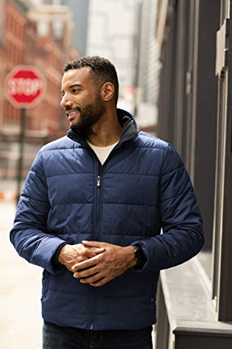 Image of Weatherproof Hooded Puffer Jacket for Men - Water Resistant Bubble Coat for Men | Puffy Alternative Down Jacket