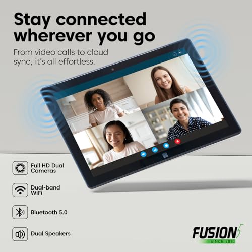 Image of Fusion5 Built in USA 10.1 inch Windows 11 Tablet PC (March 2026 Release) - 12GB RAM, 256GB SSD, 13th Gen CPU, Full HD Windows Tablet Computer, USB C, HDMI - 2 Year Full Warranty with Accidental Damage