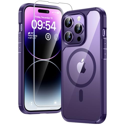 TAURI Coque Magnétique pour iPhone 14 Pro Max avec Protection écran, [Compatible