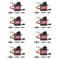 8 Stück MG90S 9G Mikro-Servomotor-Metallgetriebe-Kit, Mini-Servos für RC-Roboter, Autos, Boote, Hubschrauber, Flugzeuge, Arduino-Projekt-Servomotoren zur Steuerung