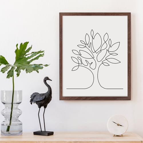 puthiac 11x14 Walnut Oak Wood Picture Frame - Minimalist 11x14 Poster Frame, 11"x14" Frame Wood, Natural Solid Wooden Picture Frames for Wall Art Photo and Prints (1 Pack, Walnut)