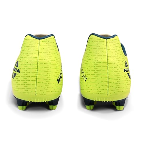 Image of Nivia Neuron Football Studs for Men, Synthetic Leather Upper, TPU Blade Stud Sole, Dual Foam Collar, Ideal for Hard, Grass & Turf Surfaces(Blue /Sky Blue)