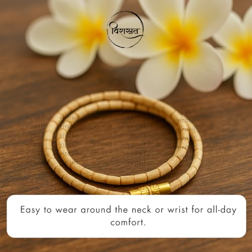 Image of Original Tulsi Kanthi Mala | Pure Tulsi Wood Beads for Men & Women | Natural Kanthi Necklace for Puja & Spiritual Wear | 2 Round Mala for Daily Wearing | Men & Women