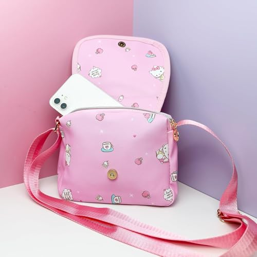 Cute Crossbody Bag with Shoulder Strap and Bracelet Charm, Handbag with Buckle, Shoulder Bag with Zipper for Women Girls4